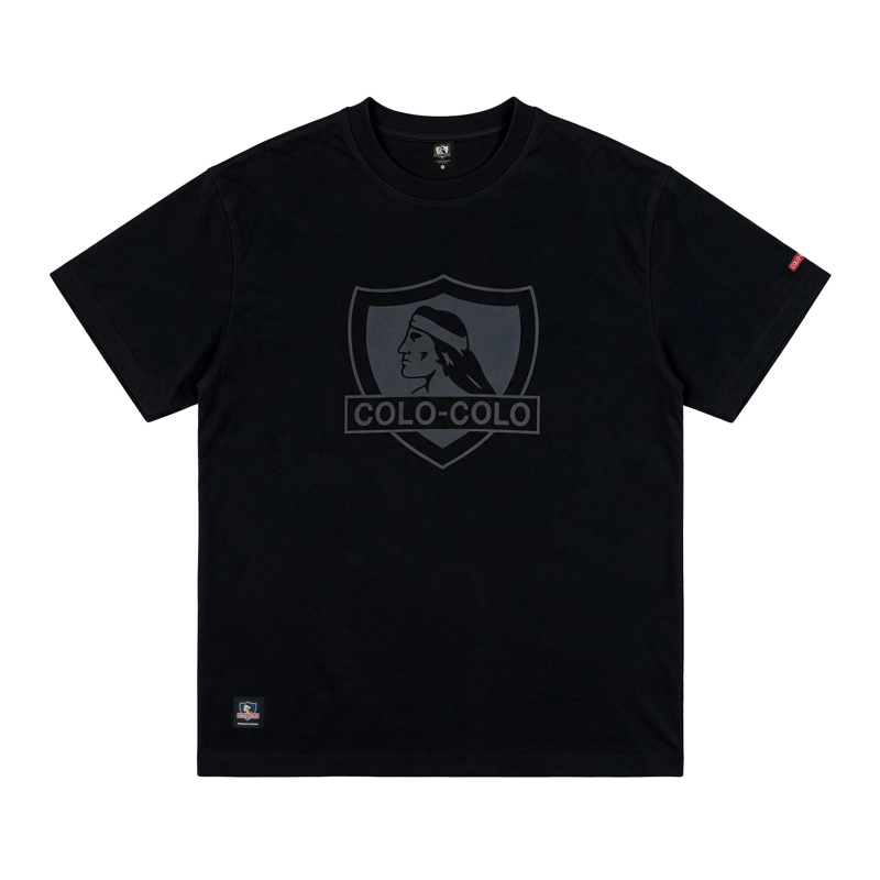 POLERA COLO-COLO URBANO CLASSIC NEGRO ESCUDO GRIS - 4