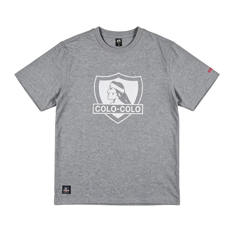 POLERA COLO-COLO URBANO CLASSIC GRIS ESCUDO BLANCO - 4