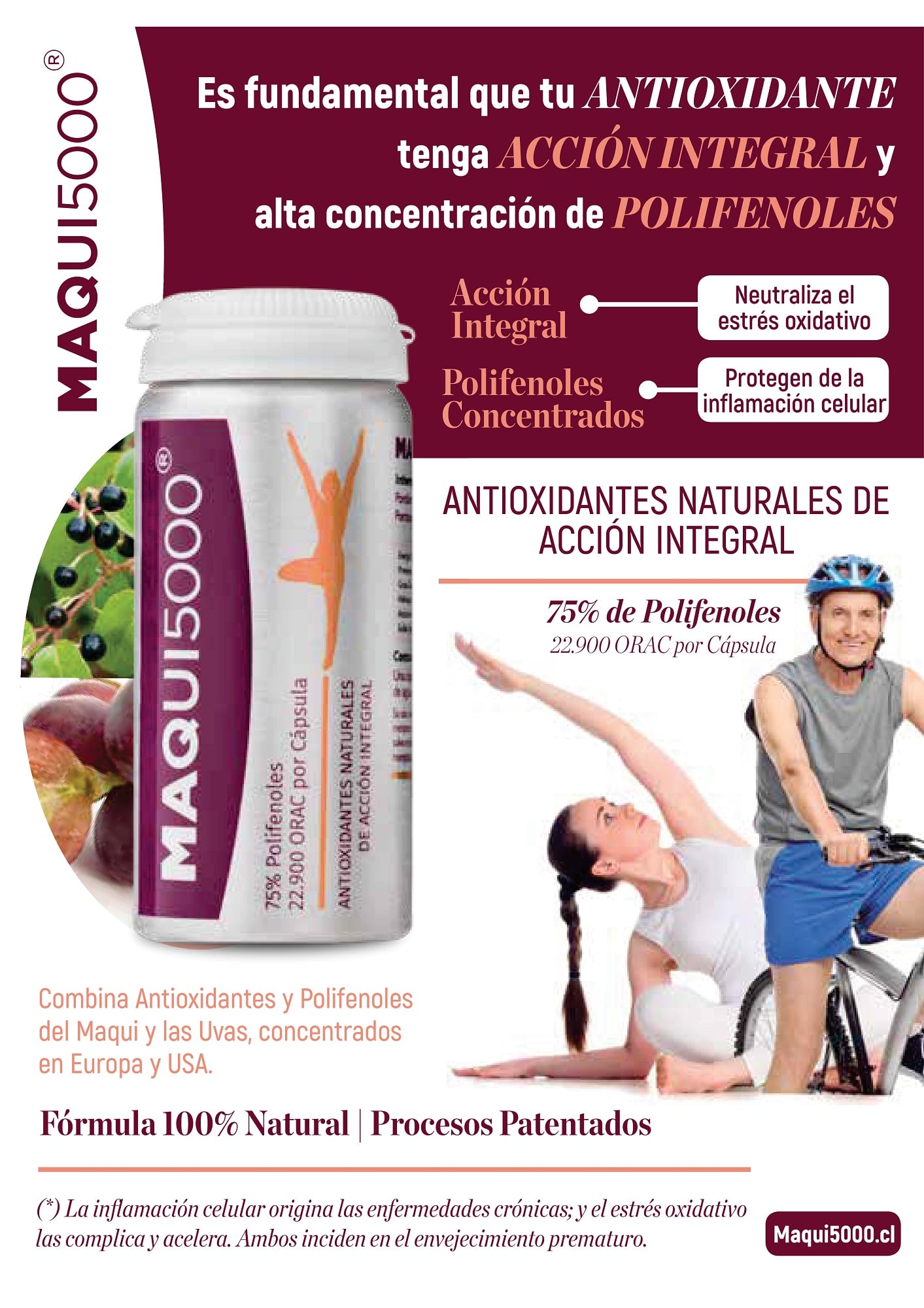 SUPLEMENTO ALIMENTICIO VITAL & YOUNG MAQUI5000 ANTIOXIDANTE NATURAL ALTA POTENCIA CAPSULAS DURAS - 2