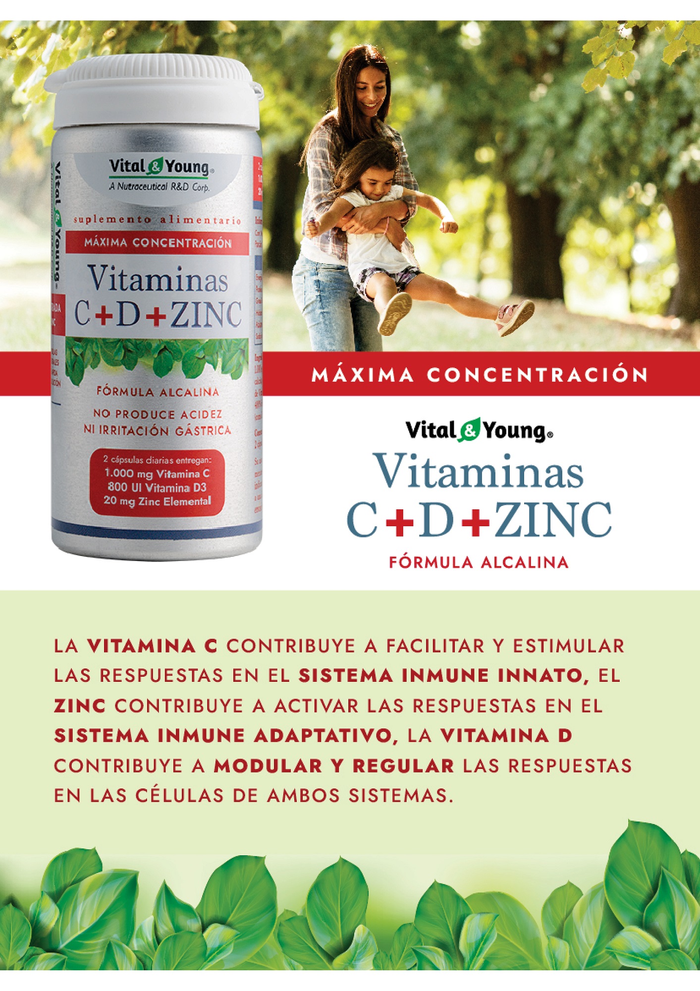 VITAMINA VITAL & YOUNG C CAPSULAS DURAS + D + ZINC - 2
