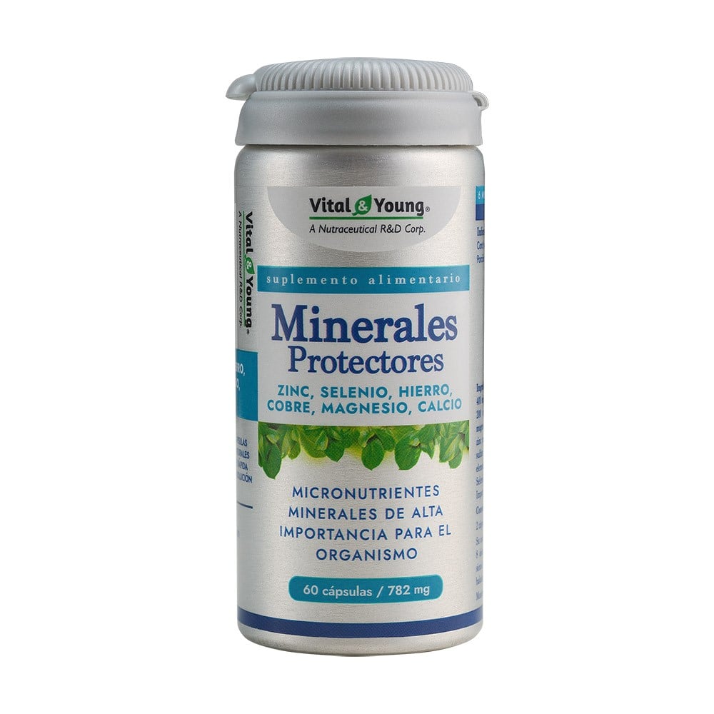 SUPLEMENTO VITAL & YOUNG MINERALES PROTECTORES ZINC SELENIO HIERRO COBRE MAGNESIO CALCIO CAPS DURAS - 1