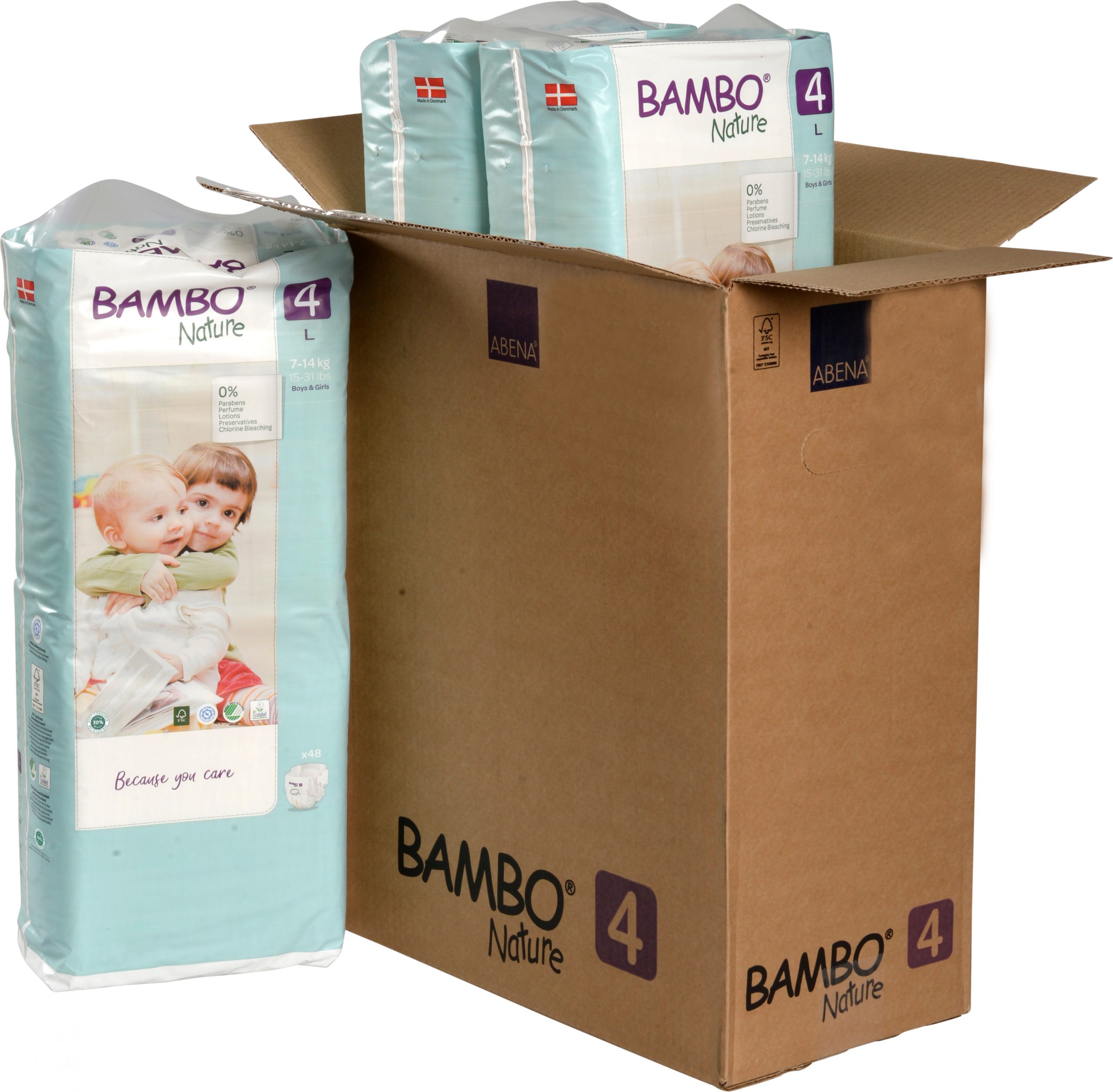CAJA 3 PAQUETES BAMBO NATURE PAÑALES ECOLÓGICOS 144 UND 4 TALLA L ALTO 7-14 KG - 1