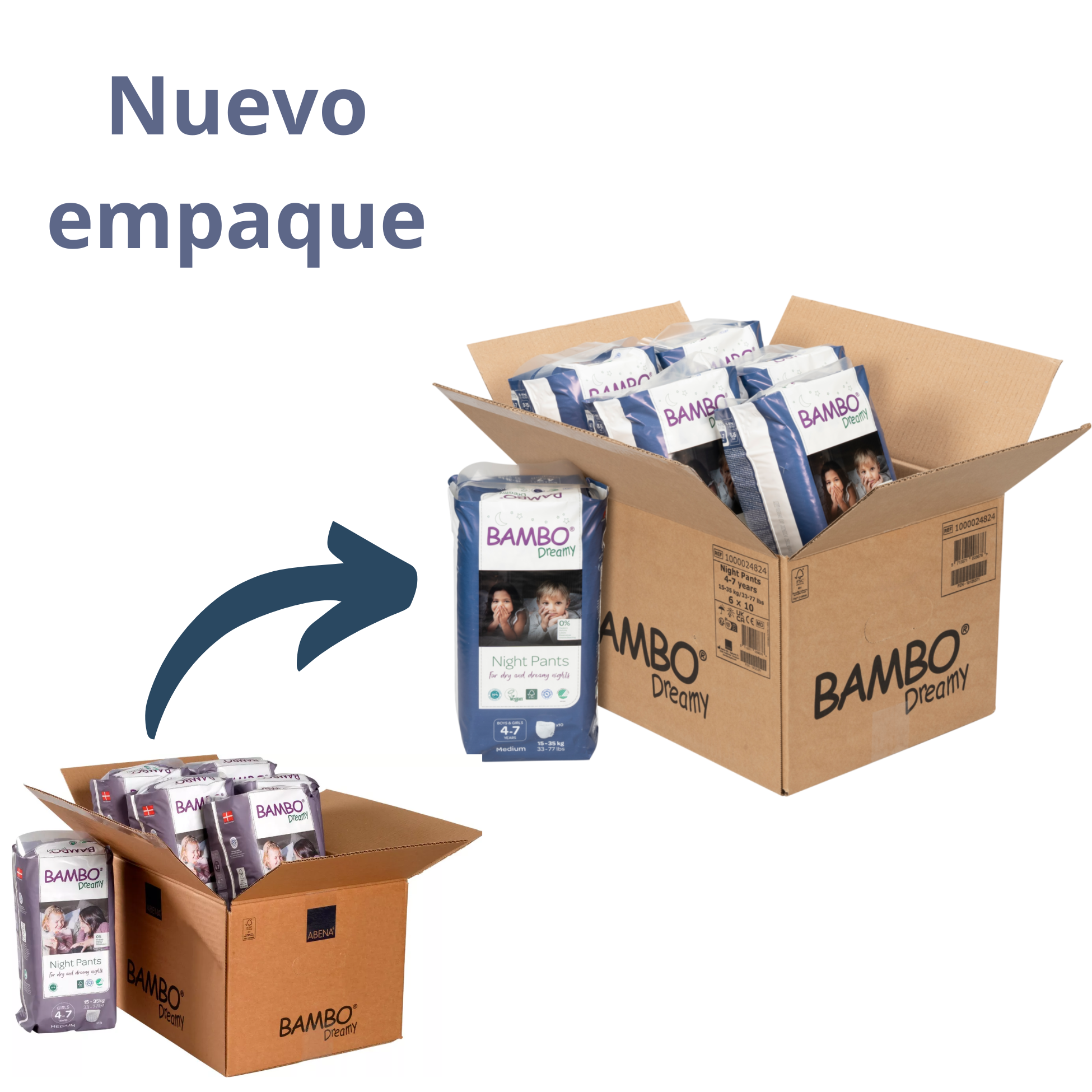 CAJA 6 PAQUETES BAMBO NATURE PAÑALES ECOLÓGICOS 60 UND DREAMY NIÑOS 4 TALLA L 7 AÑOS 15-35 KG - 3