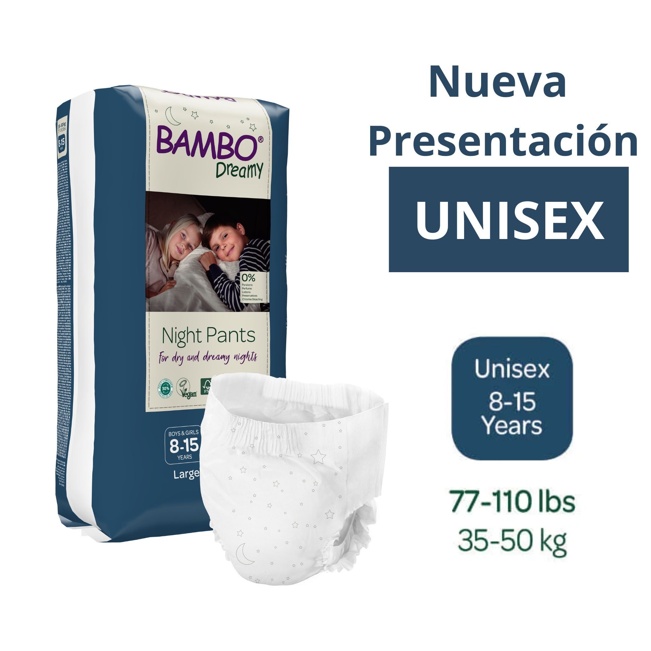 PAQUETE DE PAÑALES BAMBO NATURE DREAMY NIÑOS 10 UND 8-15 AÑOS 35-50 KG - 2