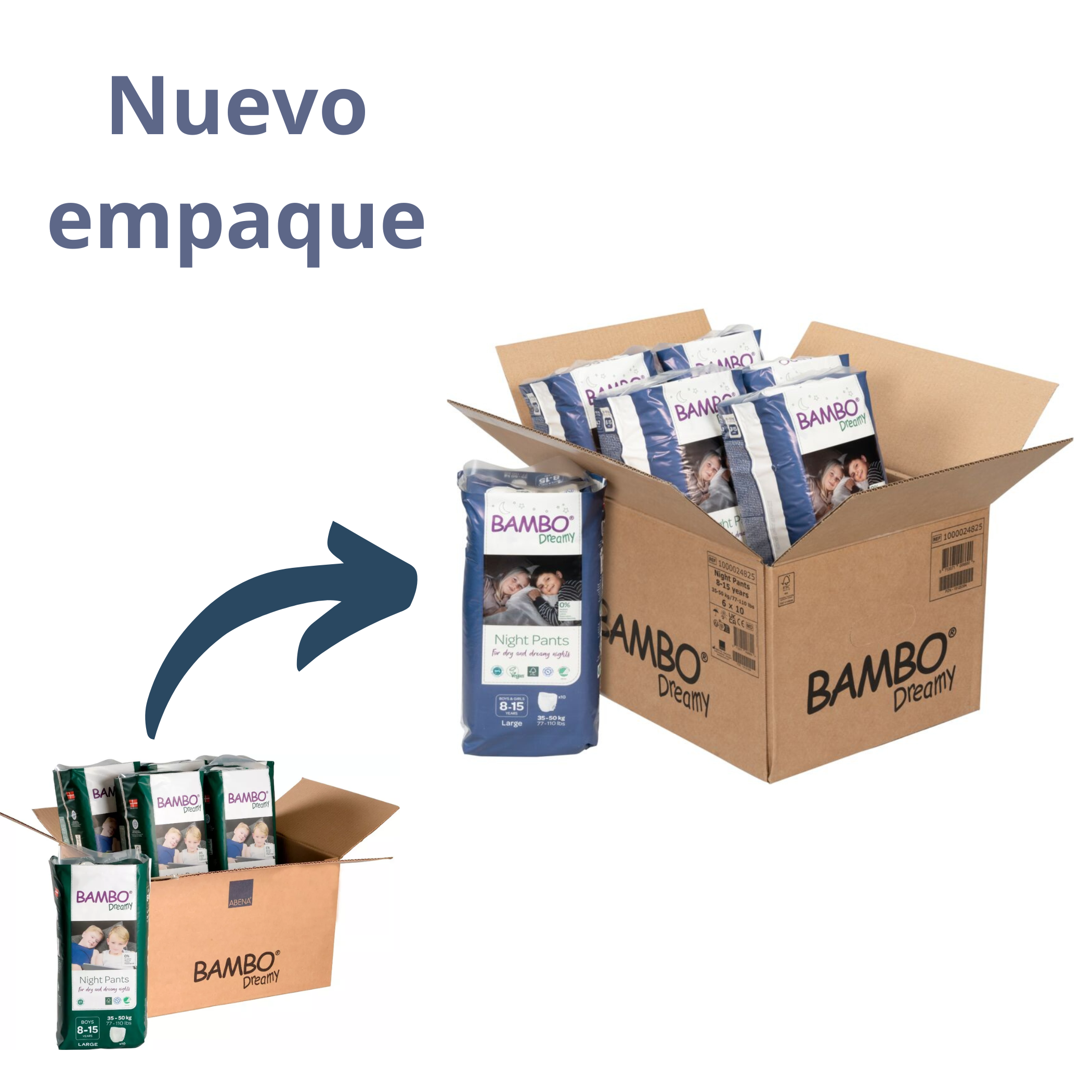 CAJA 6 PAQUETES BAMBO NATURE PAÑALES ECOLÓGICOS 60 UND DREAMY NIÑOS 8 AÑOS 35-50 KG - 3