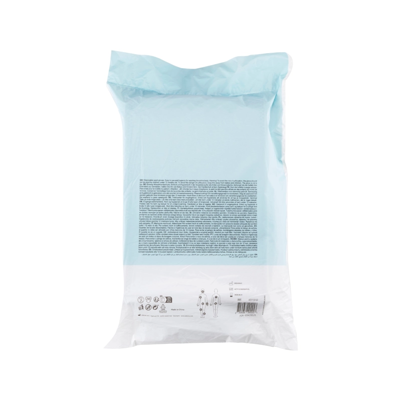 GUANTES DE LAVADO CORPORAL ABENA 50 UN DESCARTABLES PARA PACIENTES X - 2
