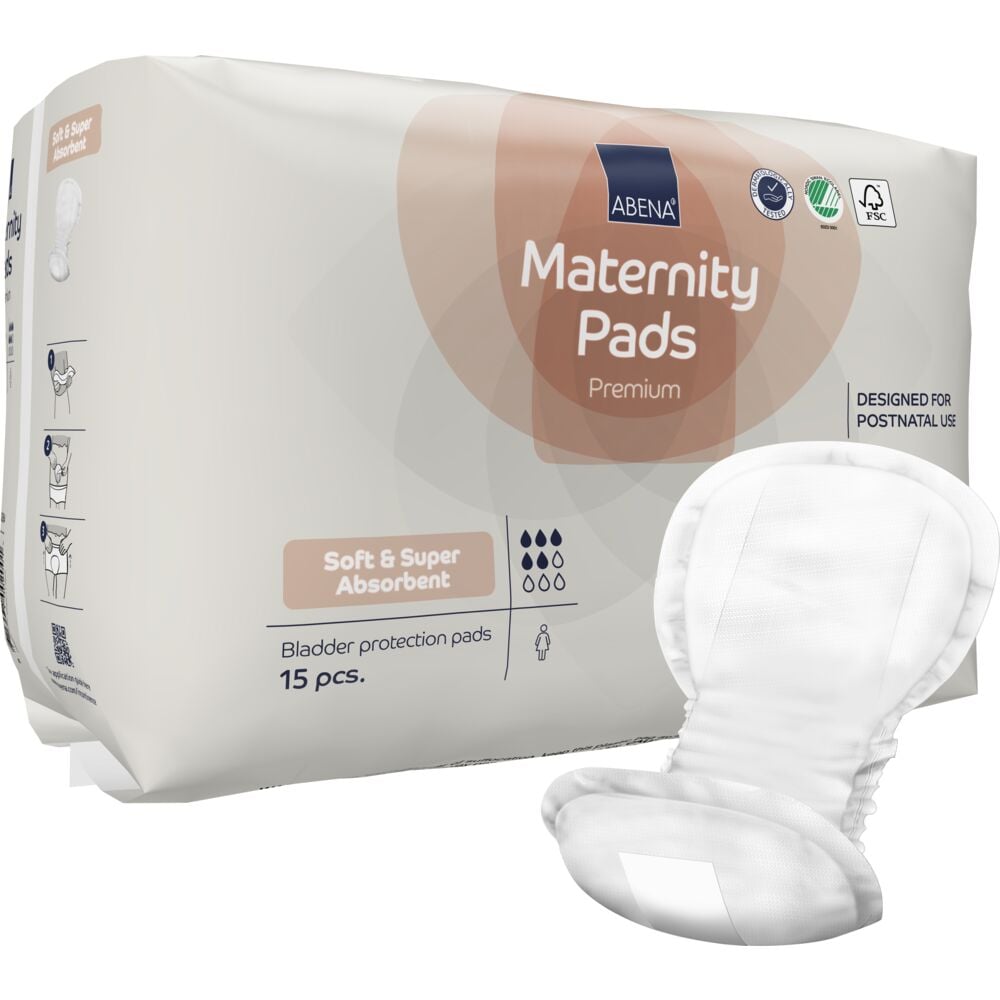 APÓSITO MATERNAL ABENA POST-PARTO PREMIUM MATERNIDAD 15 UNIDADES - 1