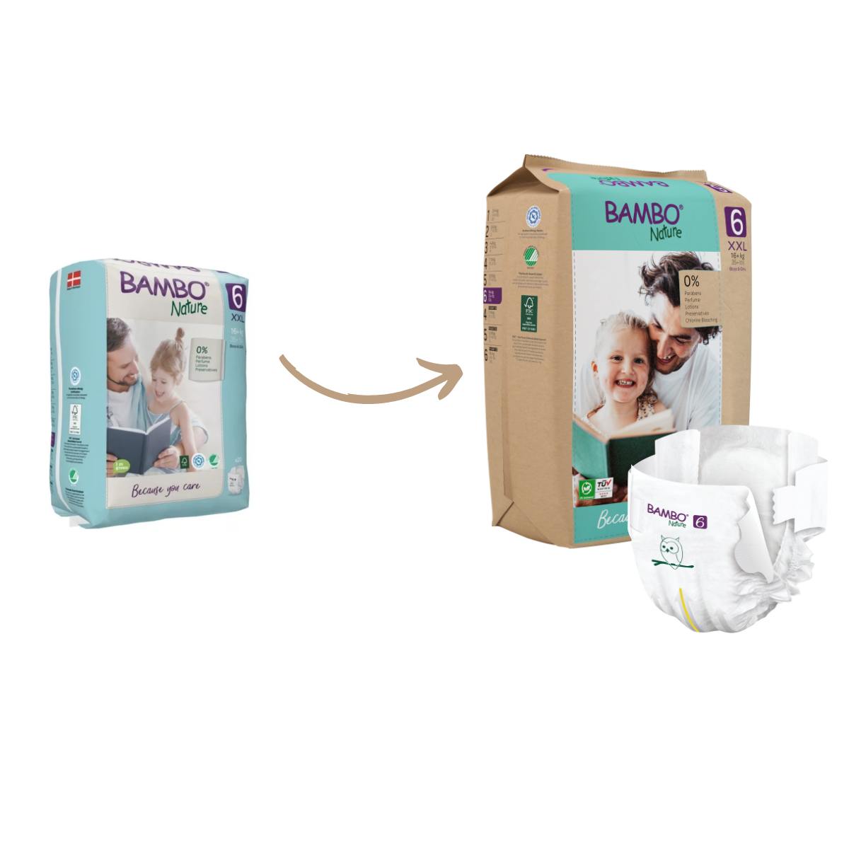 PACK BAMBO NATURE X 2 BOLSAS PAÑALES ECOLÓGICOS 6 UND 6 XXL PANTS - 5