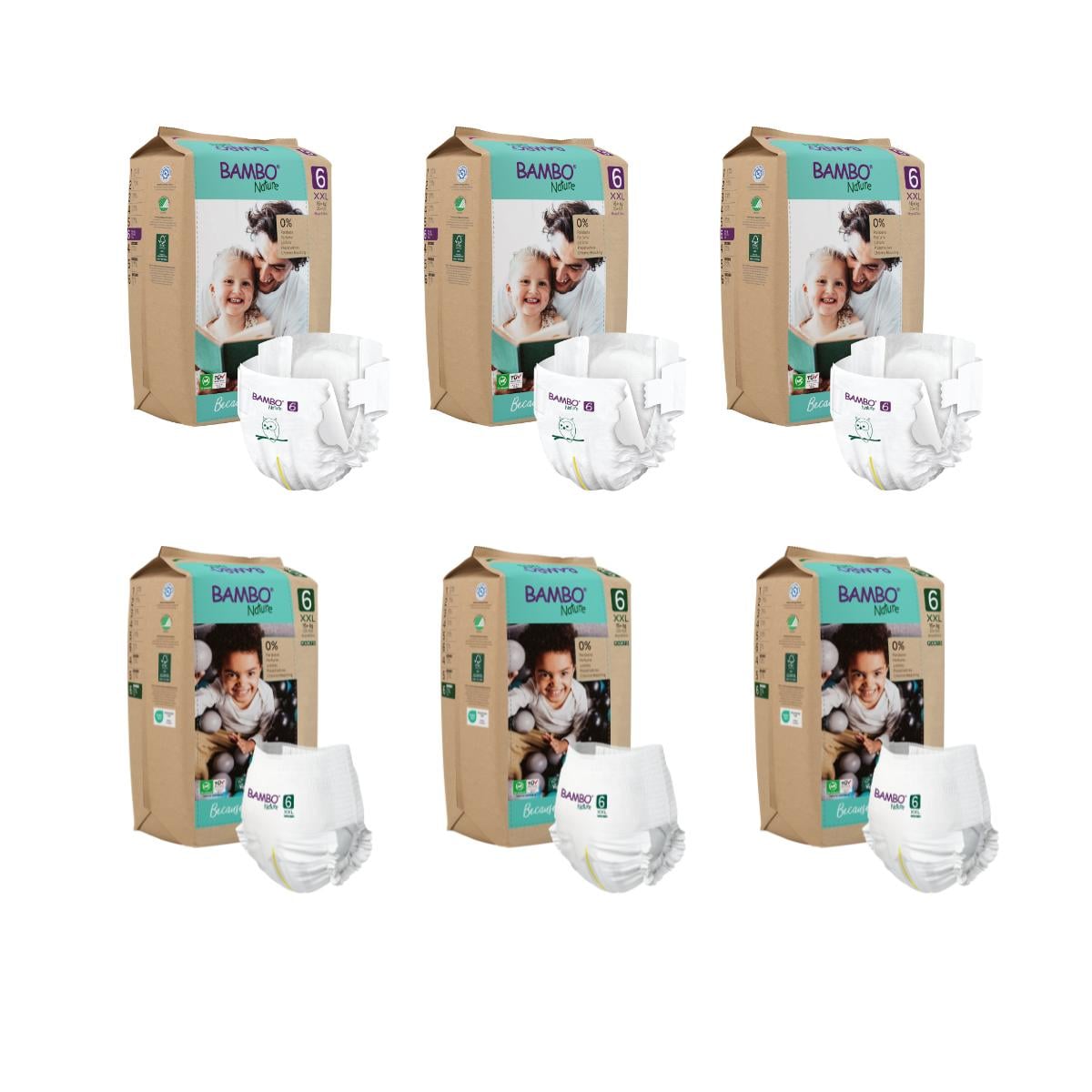 PACK BAMBO NATURE X 6 PAÑALES ECOLÓGICOS 6 UND 6 XXL PANTS - 1