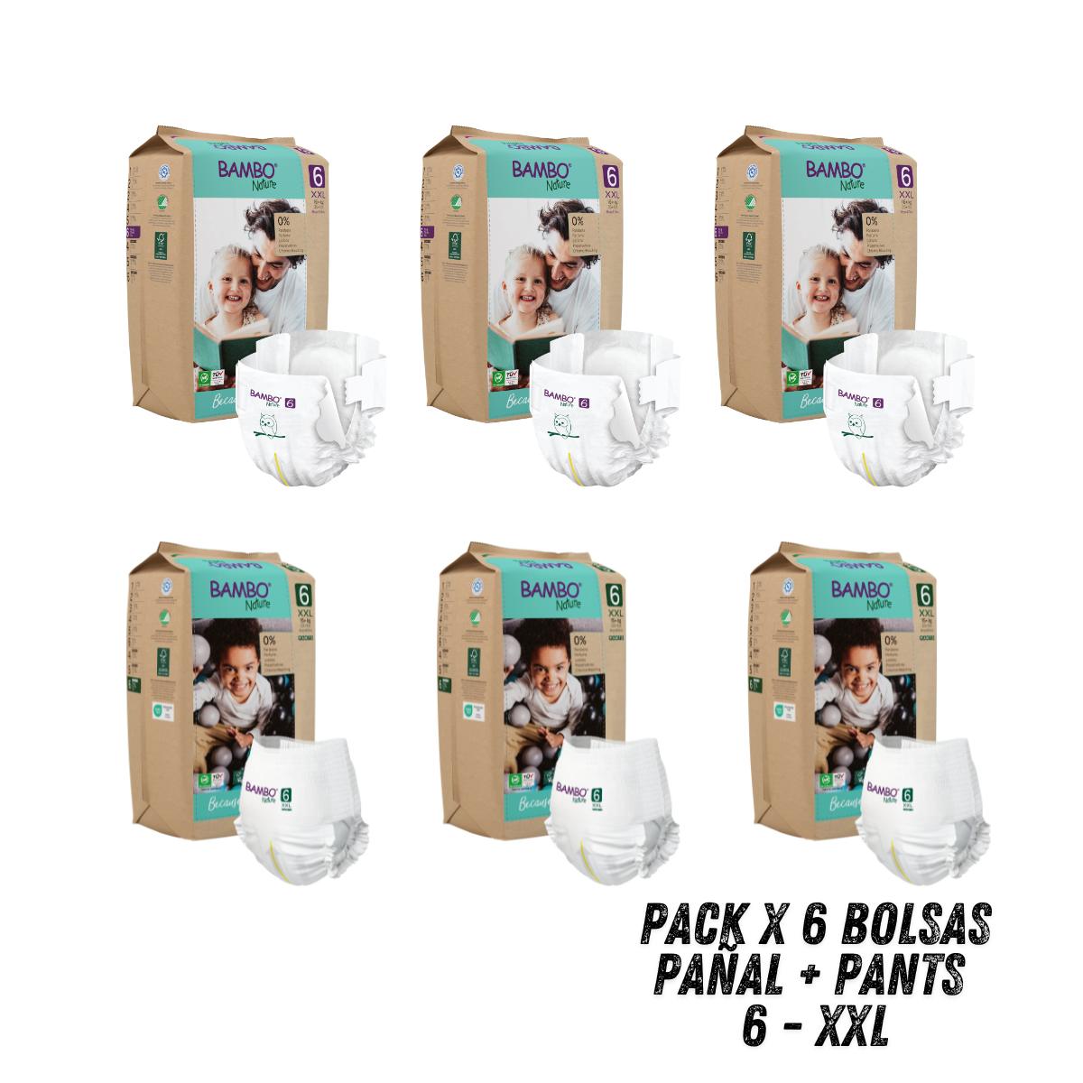 PACK BAMBO NATURE X 6 PAÑALES ECOLÓGICOS 6 UND 6 XXL PANTS - 4