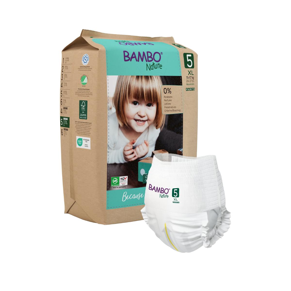 PACK BAMBO NATURE X 2 PAÑALES ECOLÓGICO 17 UND PANTS 5 XL 11-17 KG - 4