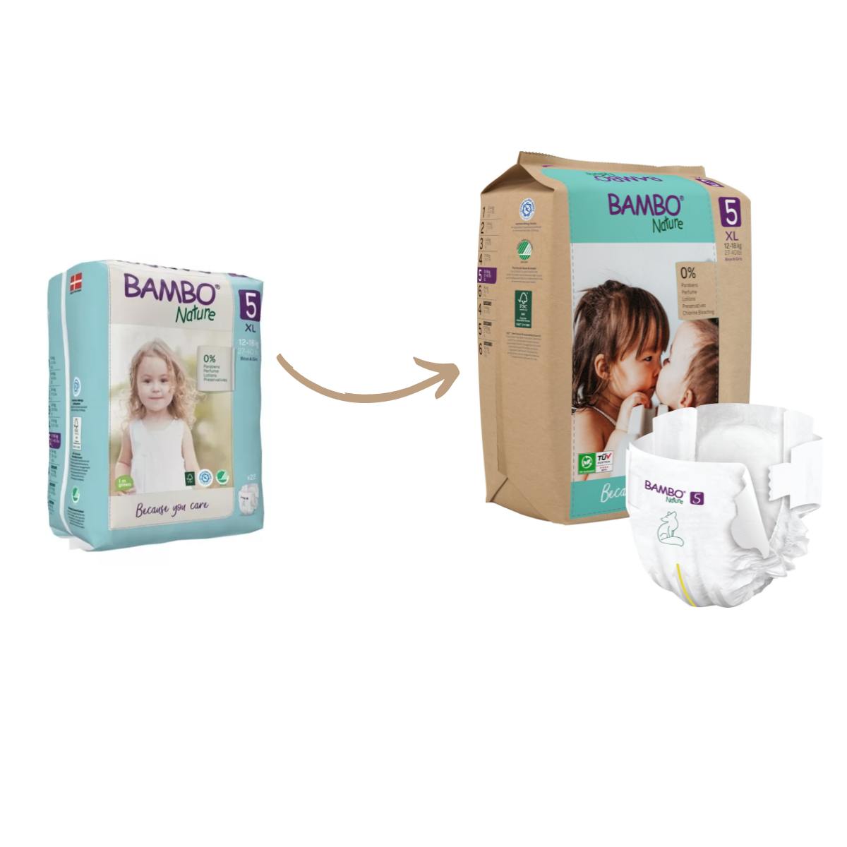 PACK BAMBO NATURE X 2 PAÑALES ECOLÓGICO 17 UND PANTS 5 XL 11-17 KG - 5
