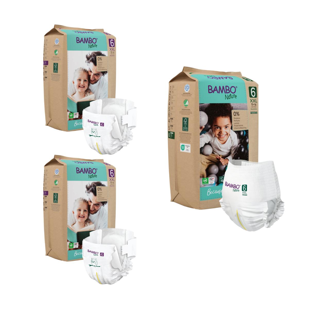 PACK BAMBO NATURE X 3 PAÑALES ECOLÓGICOS 6 UND 6 XXL PANTS - 1