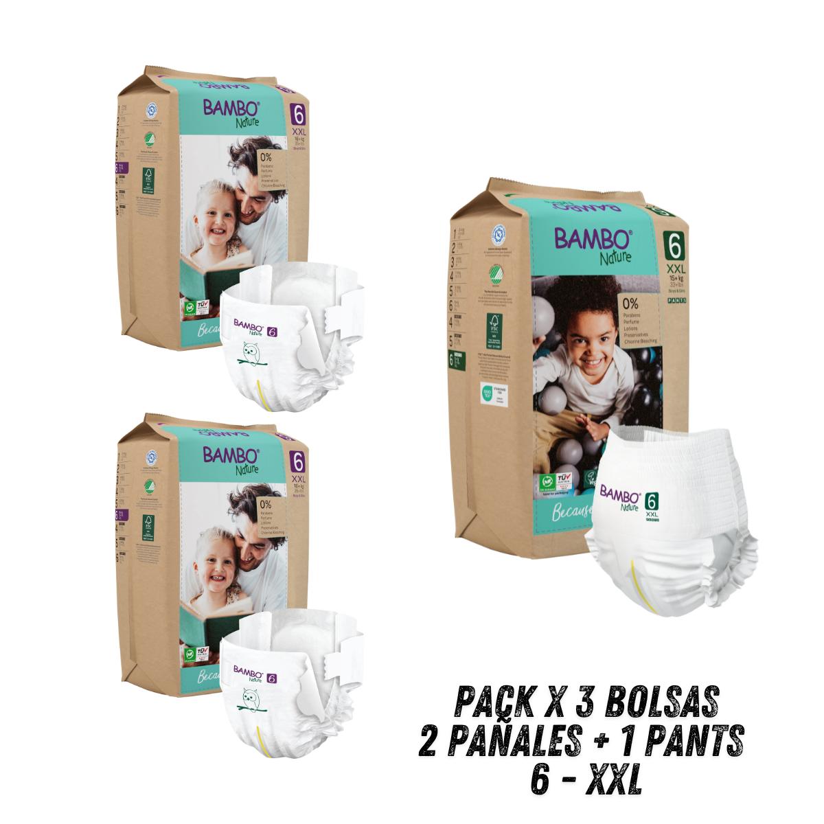 PACK BAMBO NATURE X 3 PAÑALES ECOLÓGICOS 6 UND 6 XXL PANTS - 2