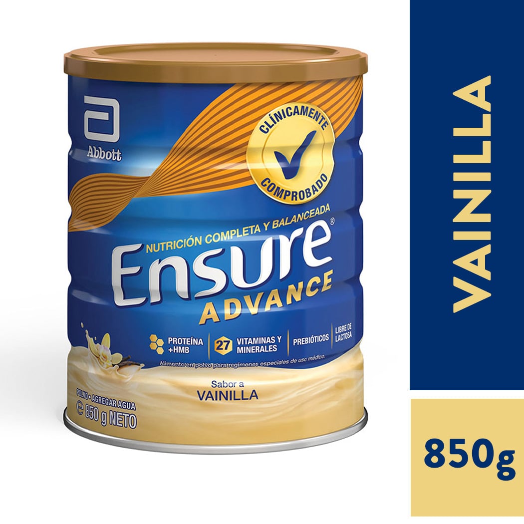 SUPLEMENTO ENSURE ADVANCE EN POLVO SABOR VAINILLA 850G - 1