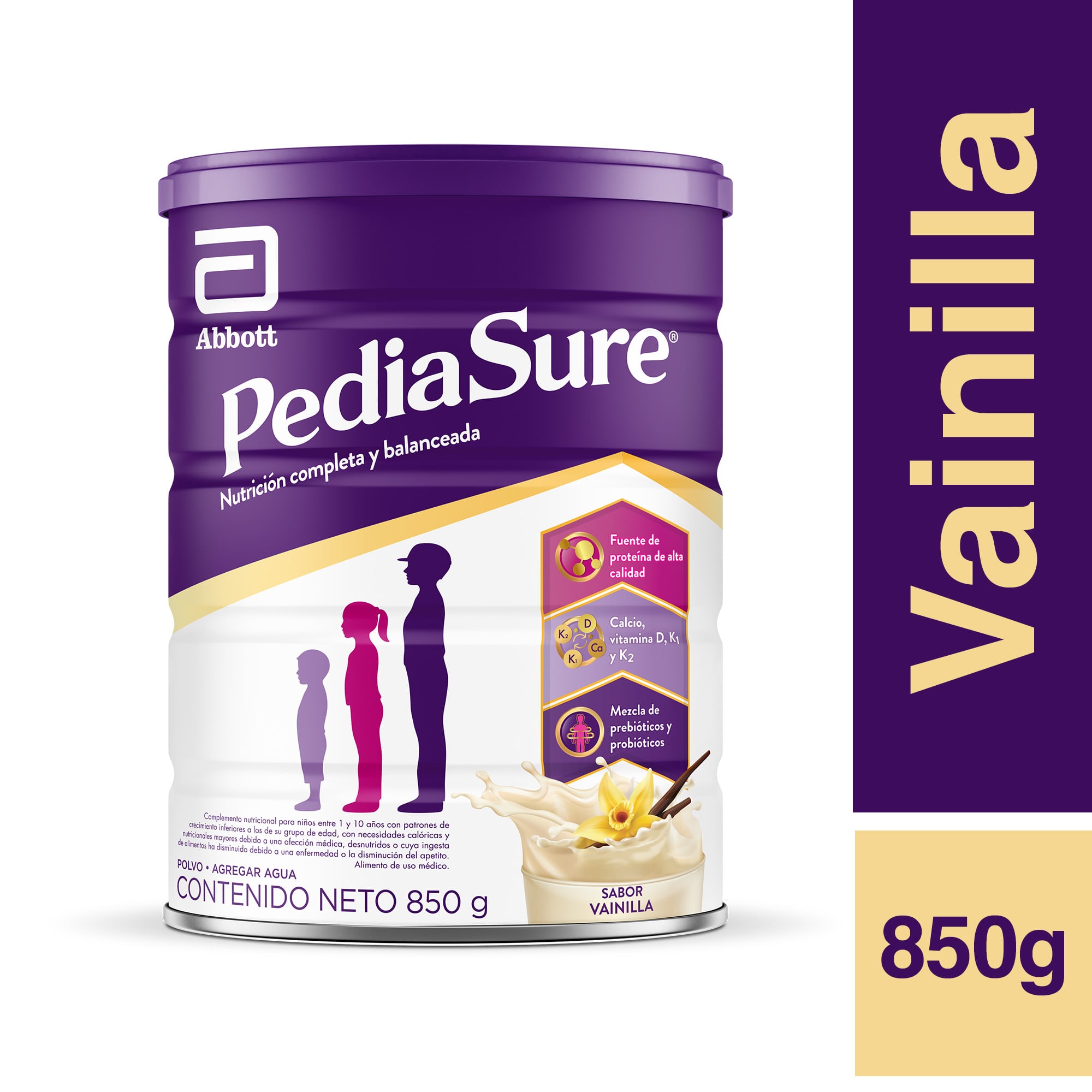 SUPLEMENTO ABBOTT PEDIASURE SABOR VAINILLA EN POLVO 850 GRS - 1