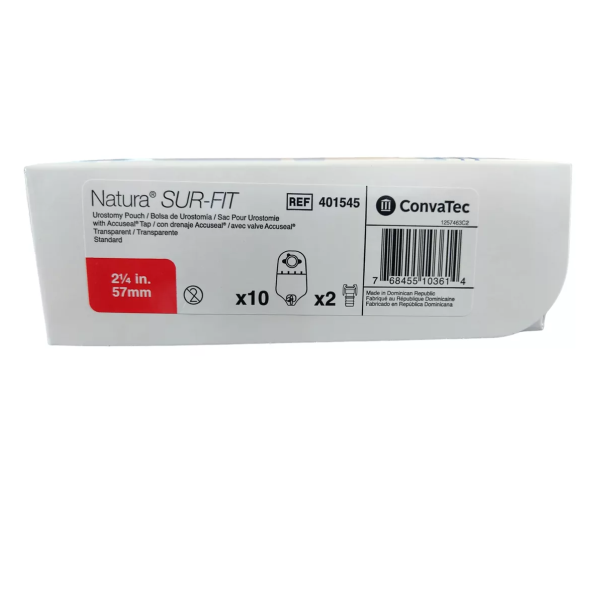 PACK X 10 BOLSA UROSTOMIA SURFIT NATURA 57MM CONVATEC 401545 - 2