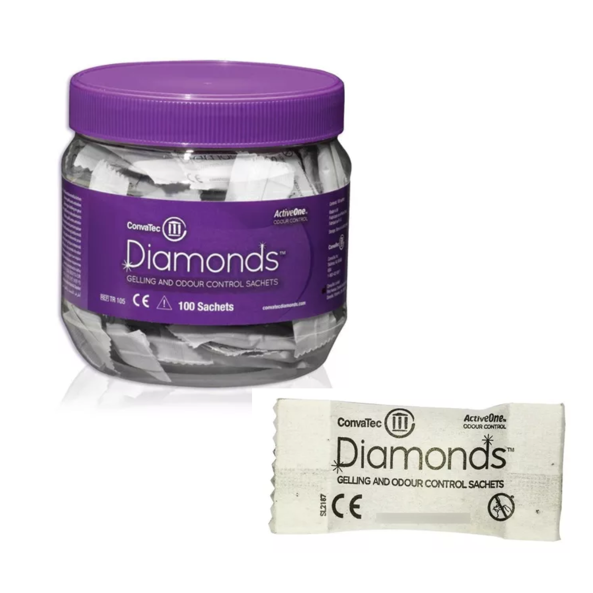 DIAMONDS GELIFICANTE ANTI OLOR OSTOMIA CONVATEC X 100 SACHETS - 2