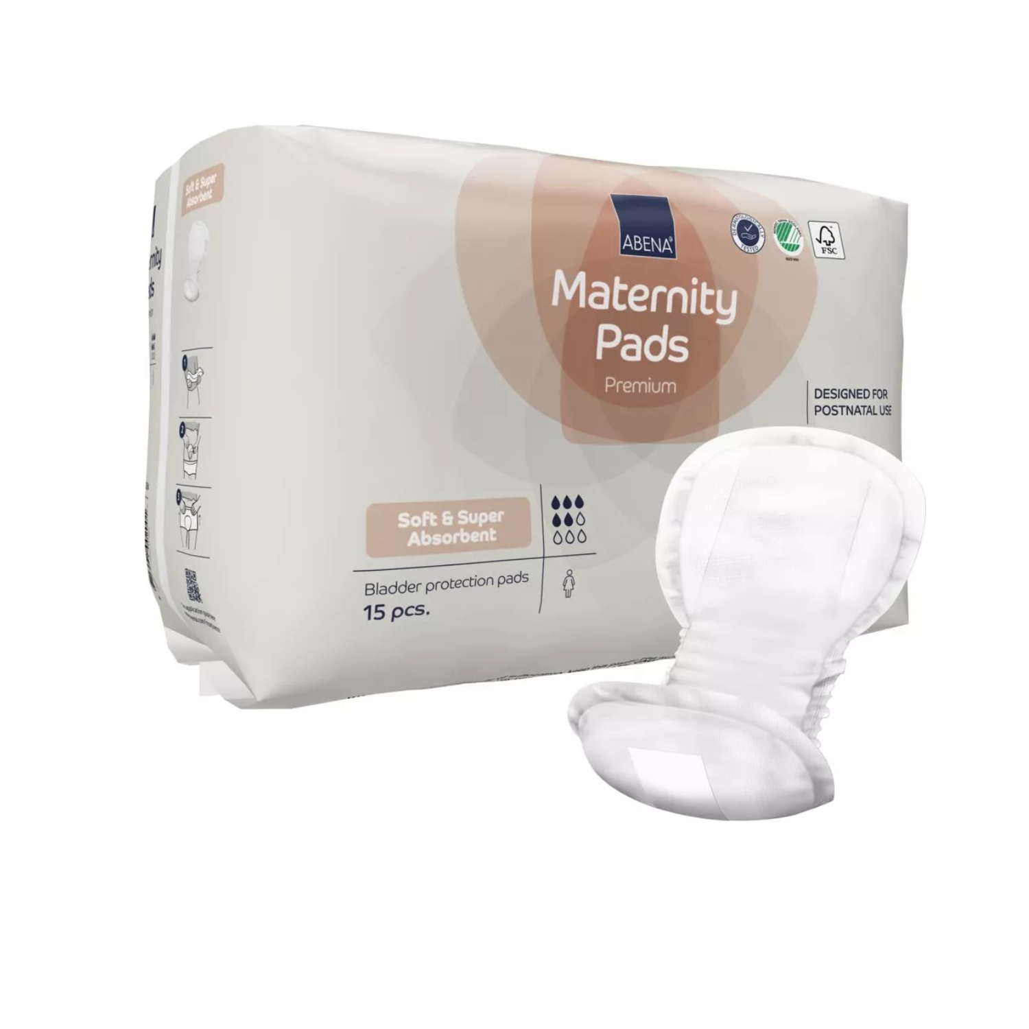 PACK 15 UNIDADES ABENA APÓSITO MATERNAL MATERNIDAD + FAJA CINTURÓN BLUNDING - 3