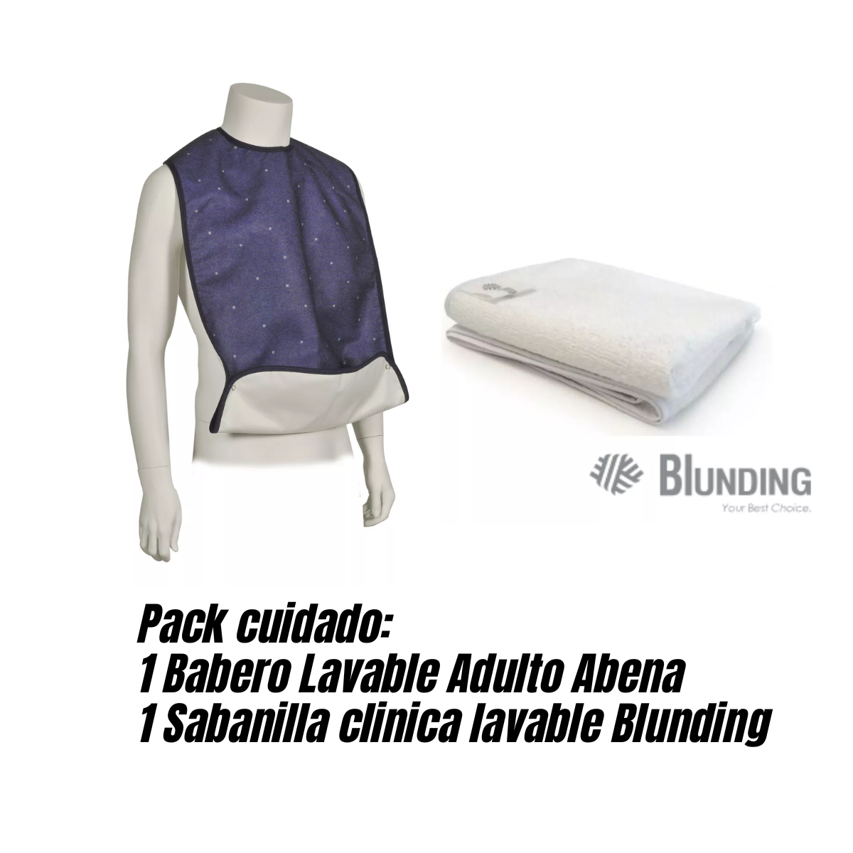 BABERO BLUNDING ADULTO LAVABLE ABENA + SABANILLA LAVABLE - 2
