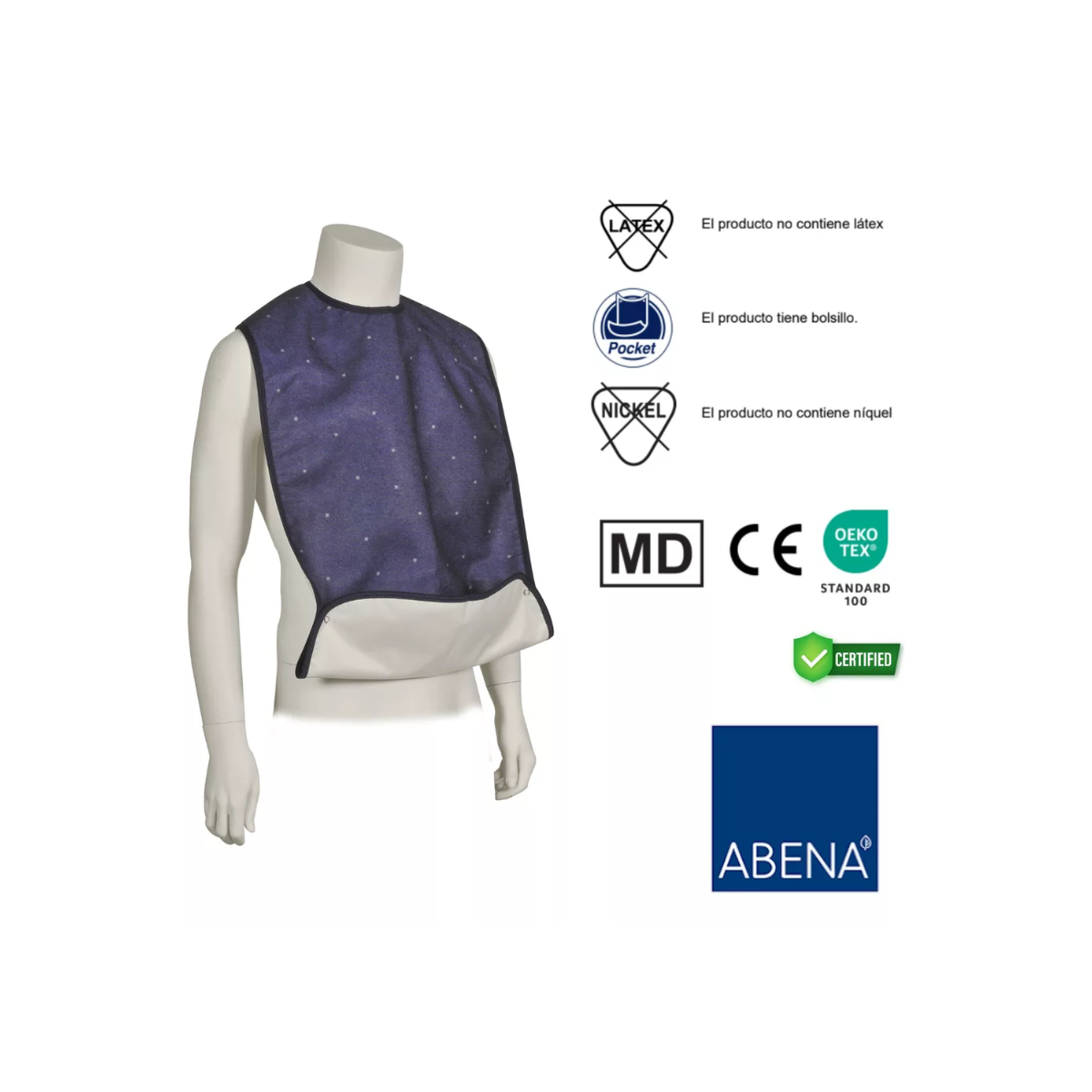 BABERO BLUNDING ADULTO LAVABLE ABENA + SABANILLA LAVABLE - 3