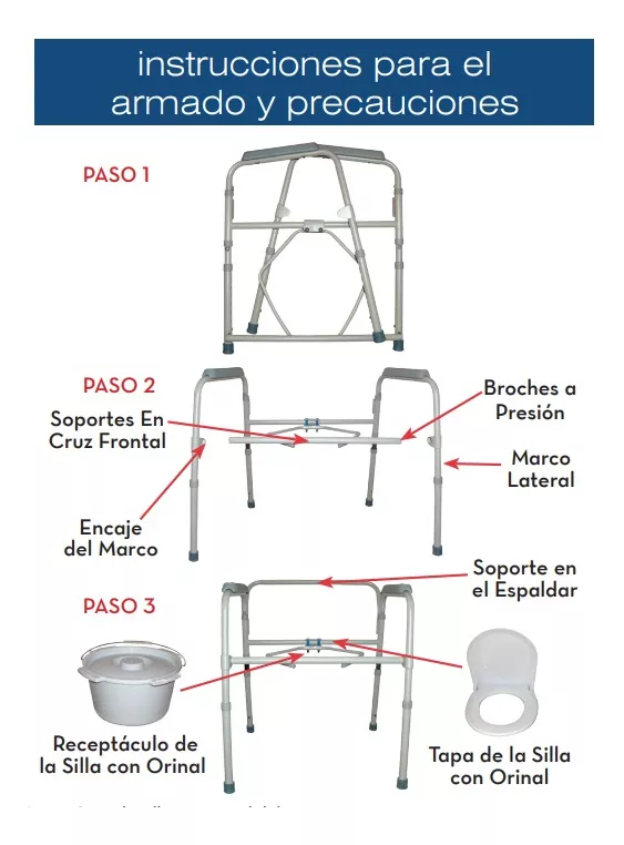 SILLA BAÑO INODORO WC PORTÁTIL PLEGABLE DUCHA DRIVE MEDICAL - 6