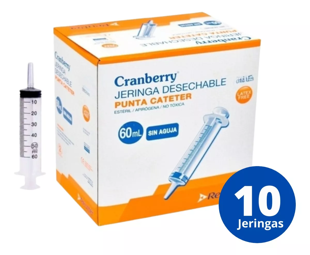 PACK JERINGA ALIMENTACIÓN 60 ML X 10UNID. CRANBERRY CATETER - 2