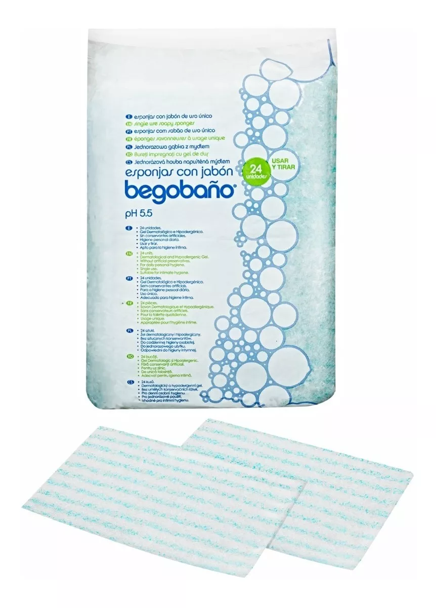 ESPONJA JABONOSA DESECHABLE BEGOBAÑO -SIN ENJUAGUE - 1
