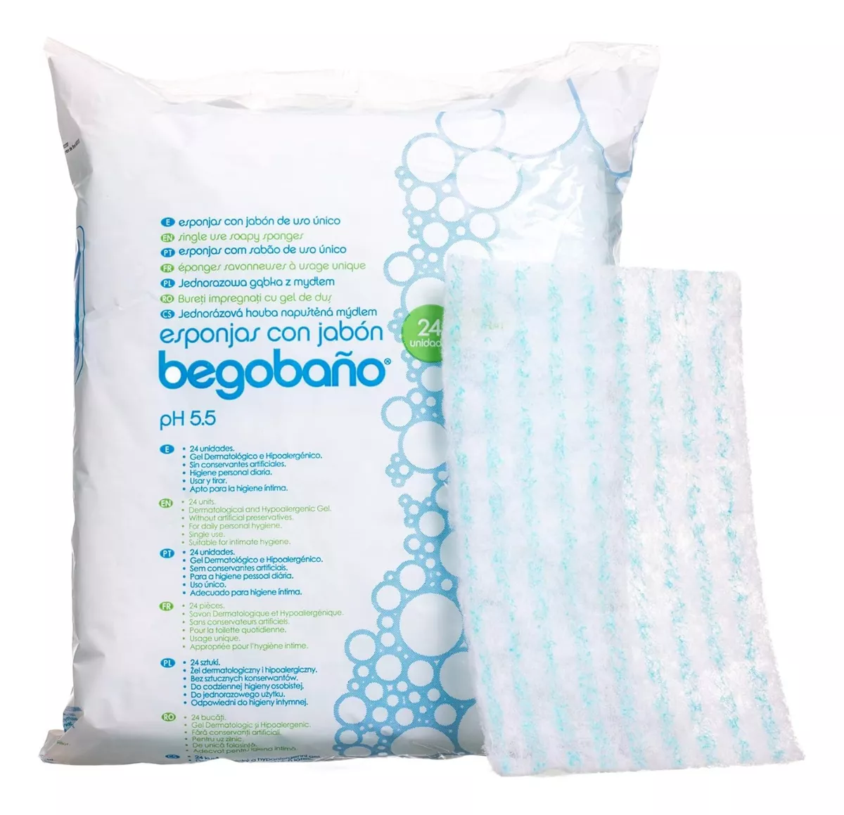 ESPONJA JABONOSA DESECHABLE BEGOBAÑO -SIN ENJUAGUE - 3