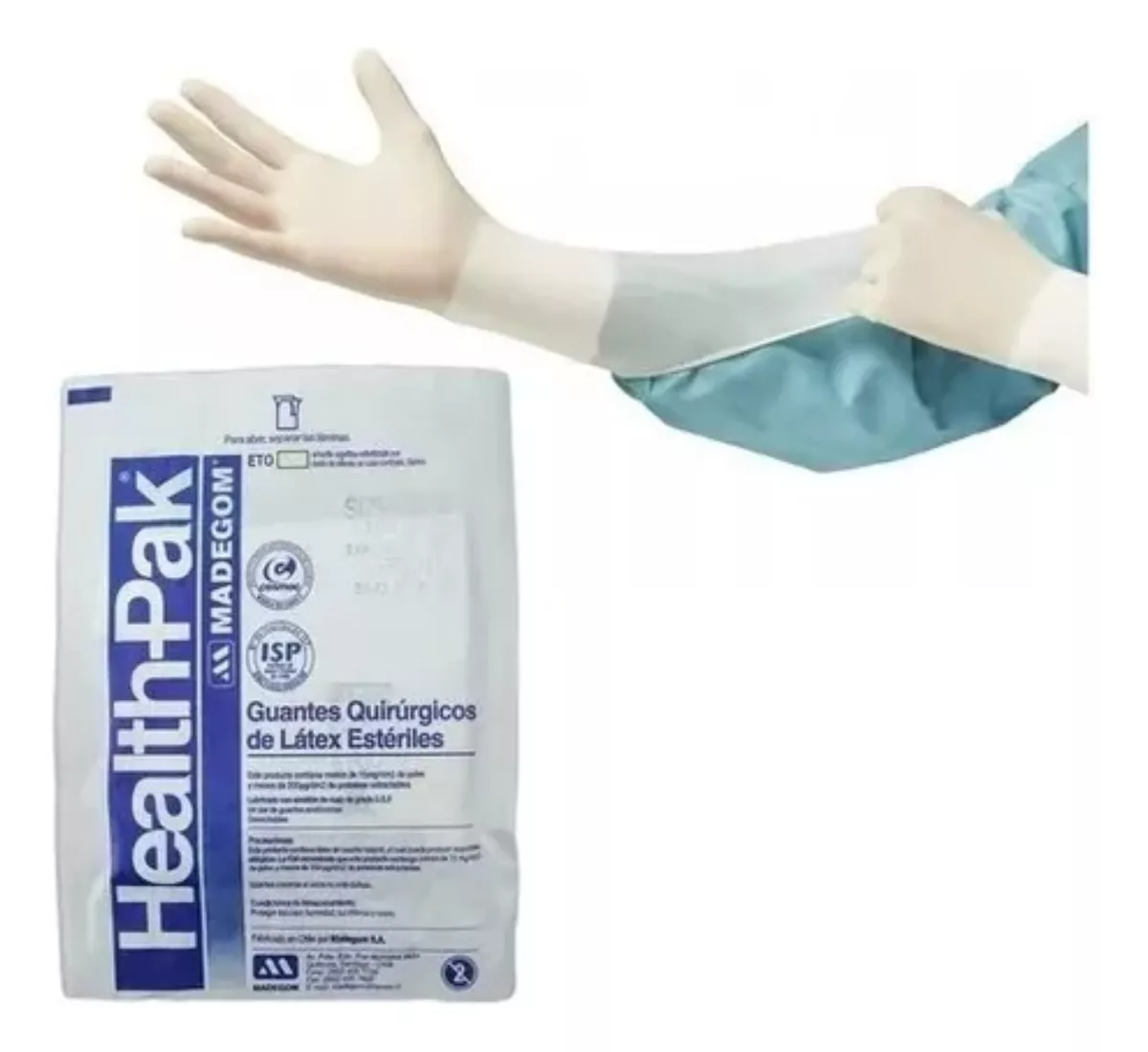 GUANTES LÁTEX ESTÉRILES HEALTH PAX MADEGOM PACK DE 10 PARES - 1