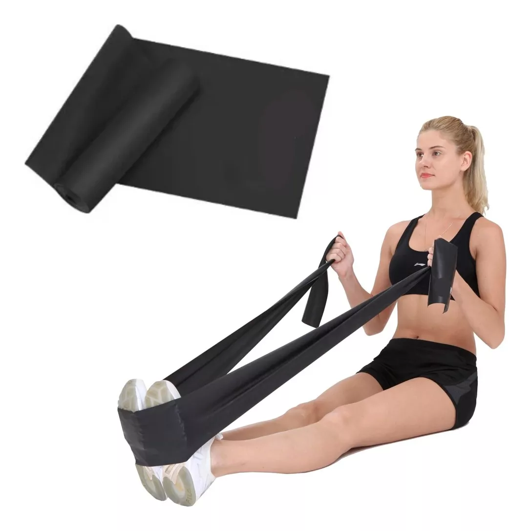 BANDA ELÁSTICA NEGRA FITNESS TENSION GYM PILATES YOGA KINESIOLOGIA - 2