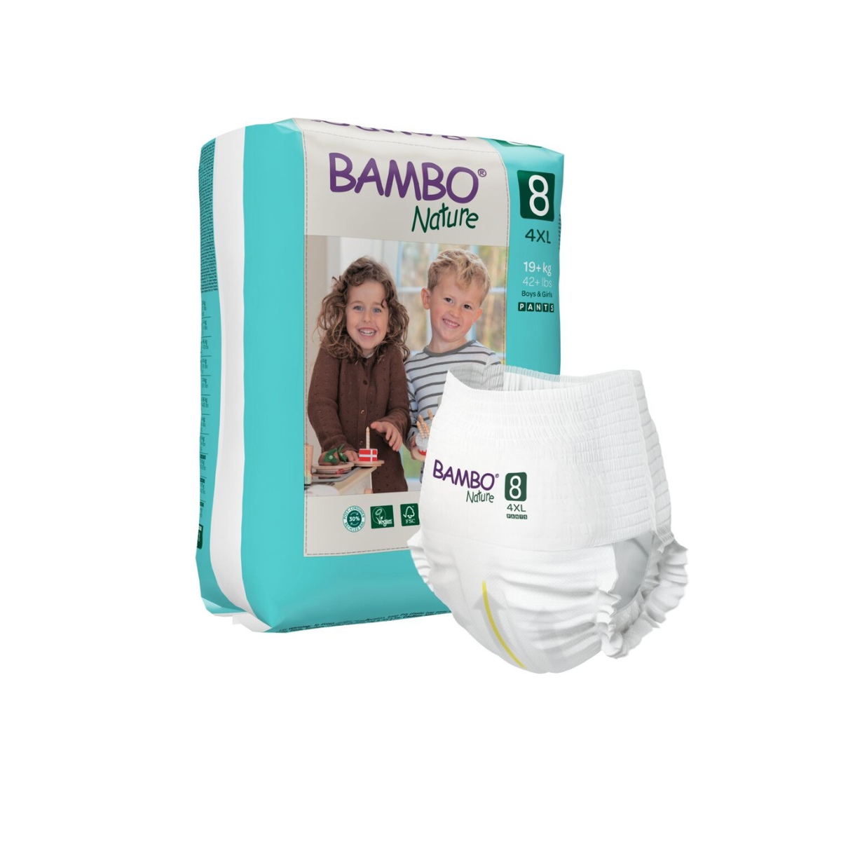 PAÑAL BAMBO NATURE ECO FRIENDLY 8 TALLA 4XL - PANTS - 16UNID - 2