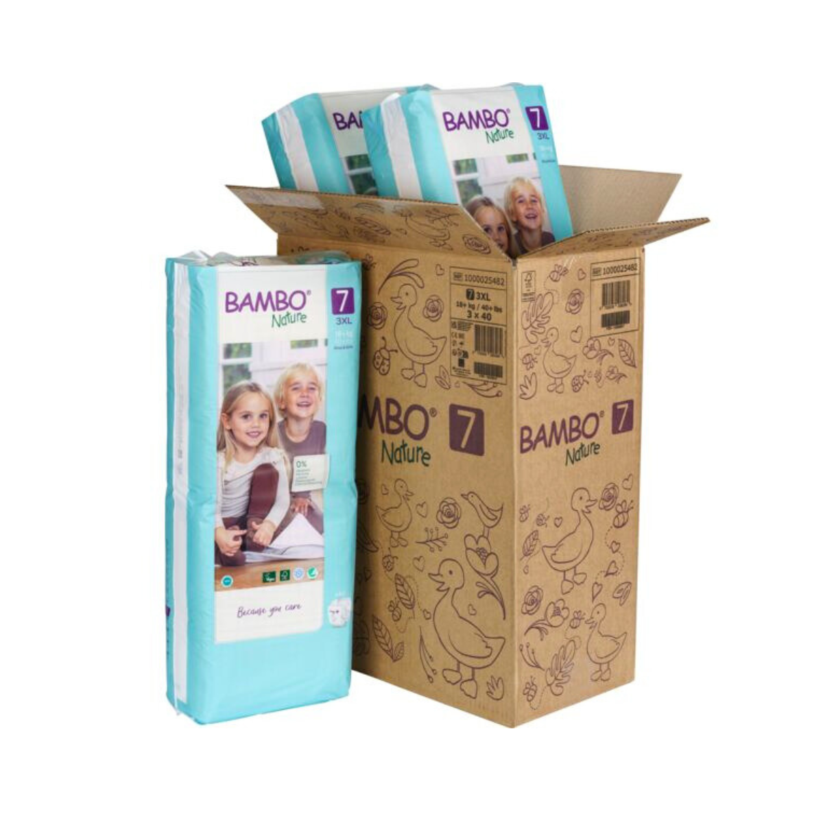 CAJA PAÑAL BAMBO NATURE ECOFRIENDLY 7 TALLA 3XL +18KG 120UND - 1