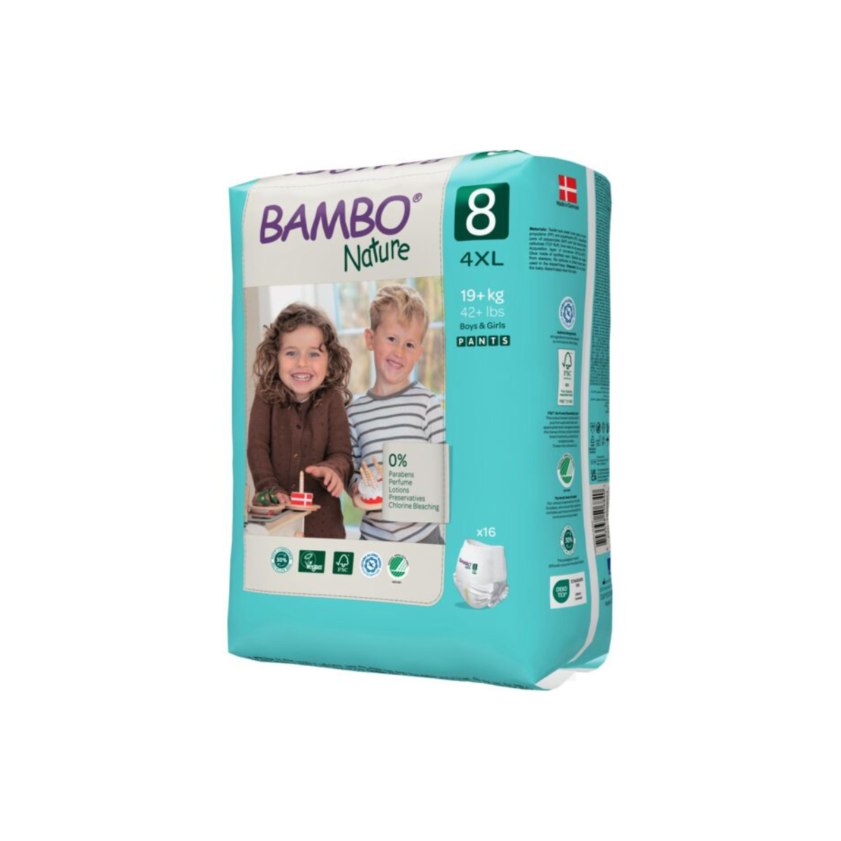 PAÑAL BAMBO NATURE ECO FRIENDLY 8 TALLA 4XL - PANTS - 16UNID - 1