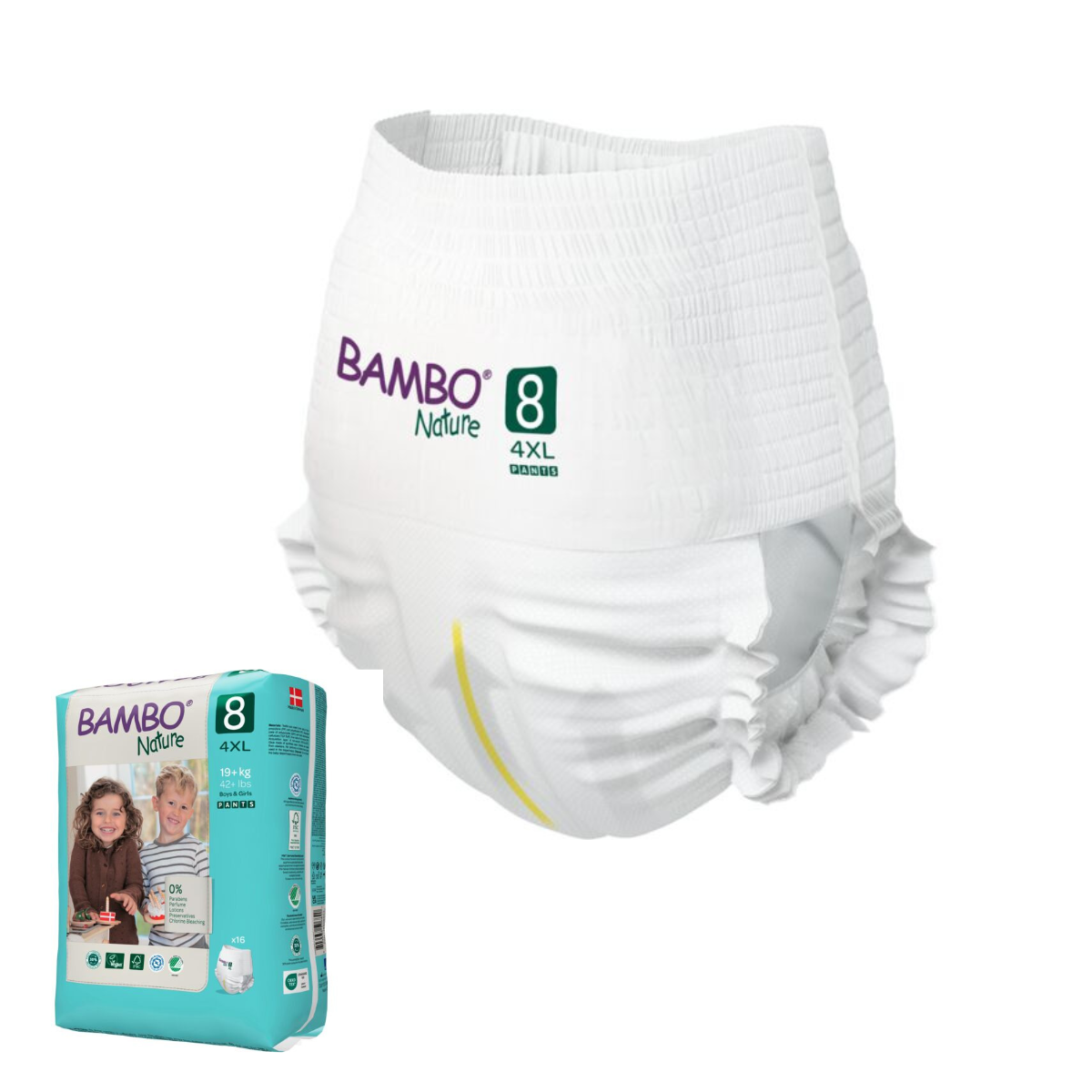 PAÑAL BAMBO NATURE ECO FRIENDLY 8 TALLA 4XL - PANTS - 16UNID - 3