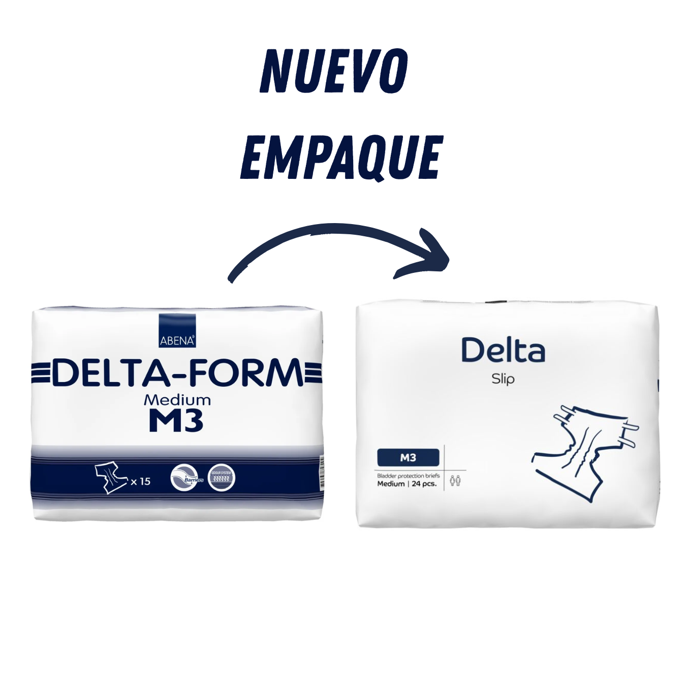 PAÑAL ADULTO ABENA DELTA SLIP M3 MEDIUM, 24 UNIDADES - 1