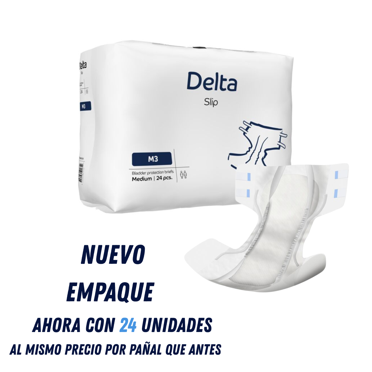 PAÑAL ADULTO ABENA DELTA SLIP M3 MEDIUM, 24 UNIDADES - 2