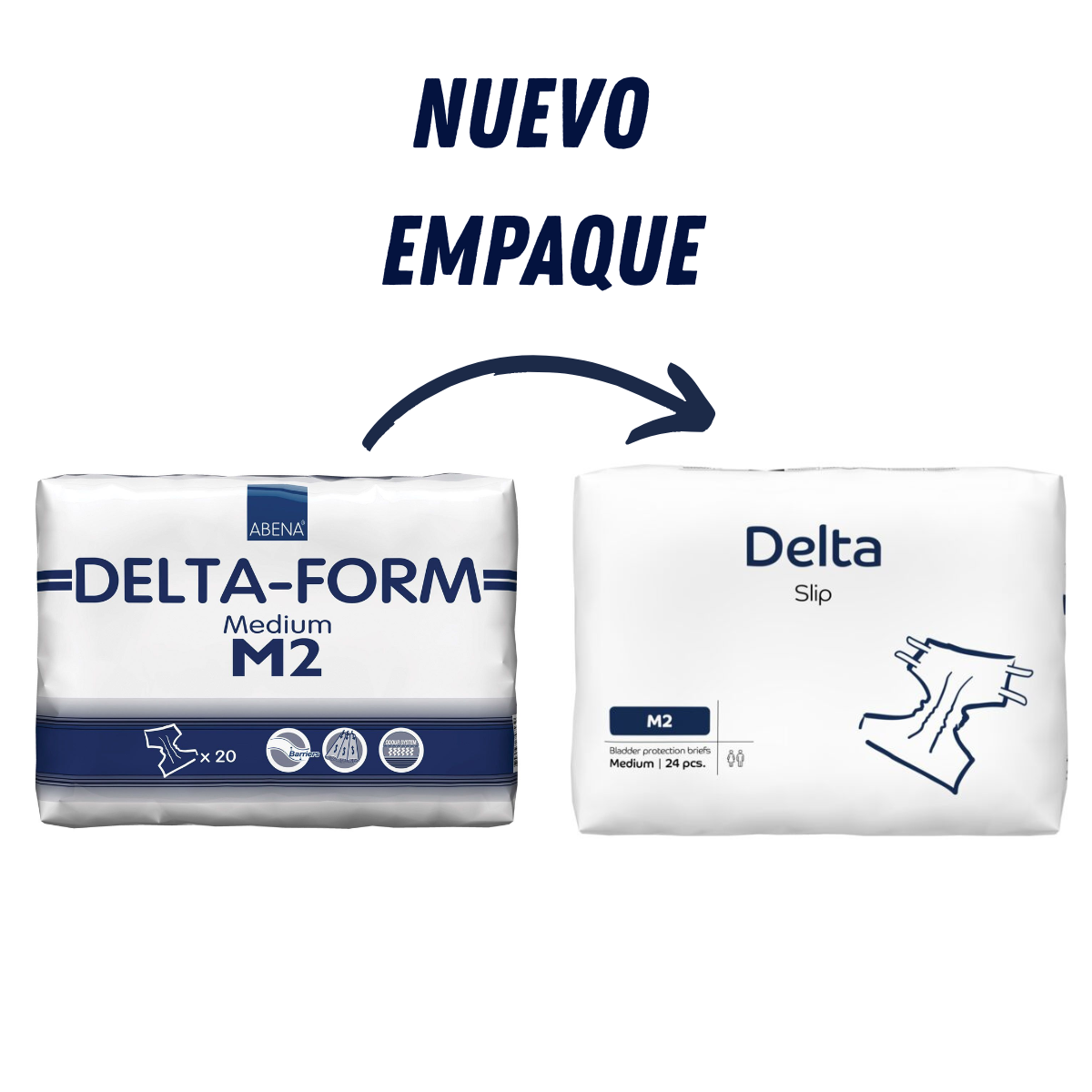 PAÑALES ADULTO ABENA DELTA SLIP M2 MEDIUM, 24 UNIDADES - 1