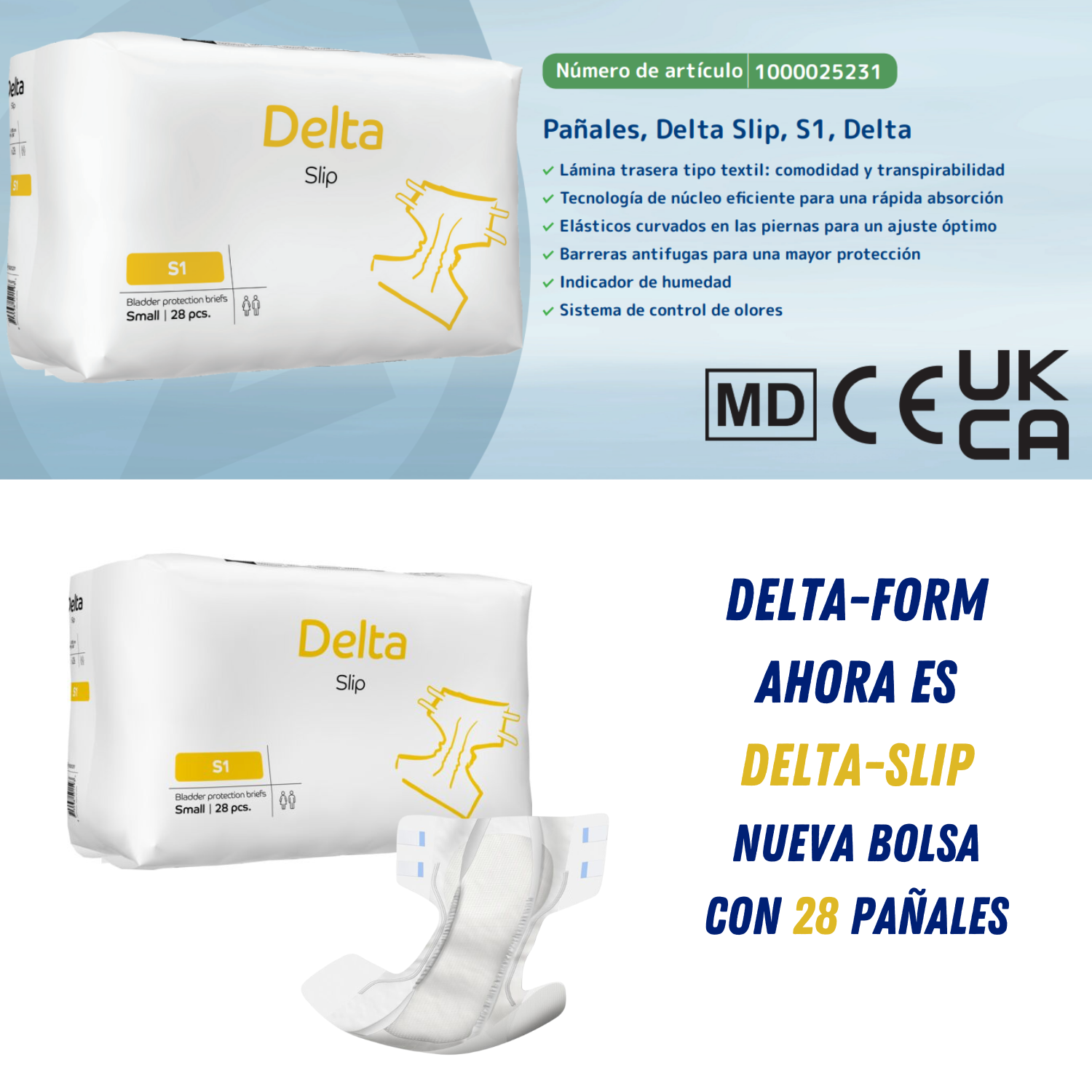 CAJA PAÑALES ADULTOS ABENA DELTA SLIP S1, 1100ML, 84 UNIDADES - 3
