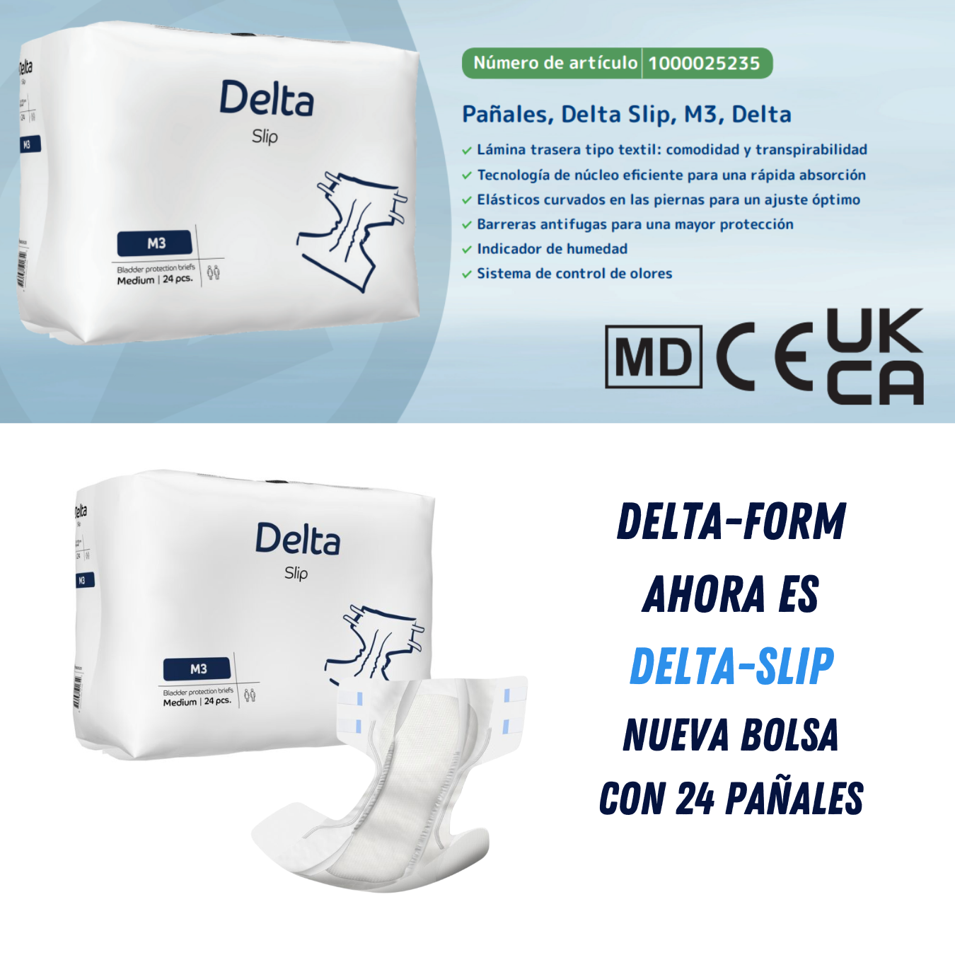 CAJA PAÑALES ADULTOS ABENA DELTA SLIP M3, 2800ML. - 96 PAÑALES - 4