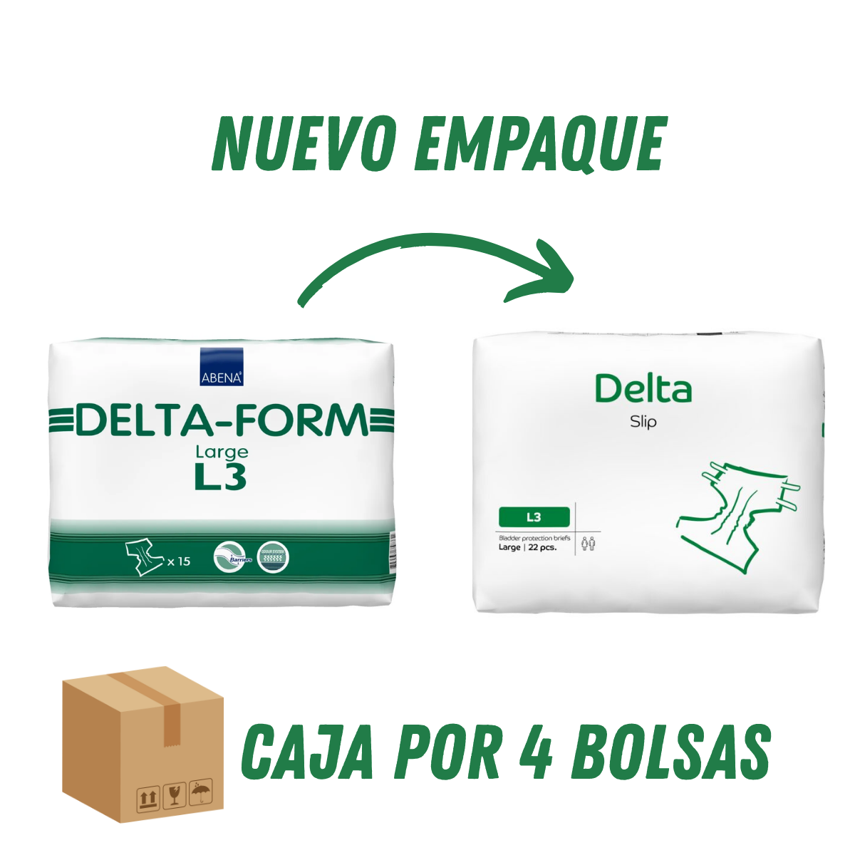 CAJA PAÑALES ADULTOS ABENA DELTA SLIP L3, 3200ML. 88 UNIDADES - 2