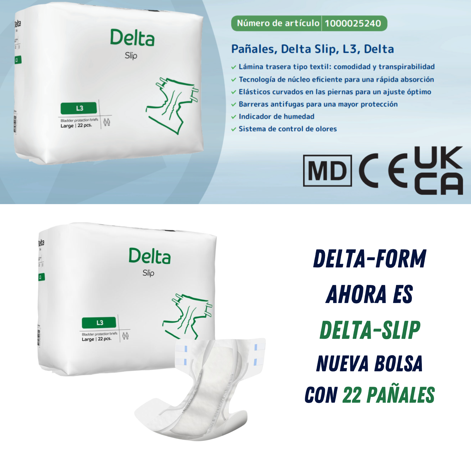 CAJA PAÑALES ADULTOS ABENA DELTA SLIP L3, 3200ML. 88 UNIDADES - 4
