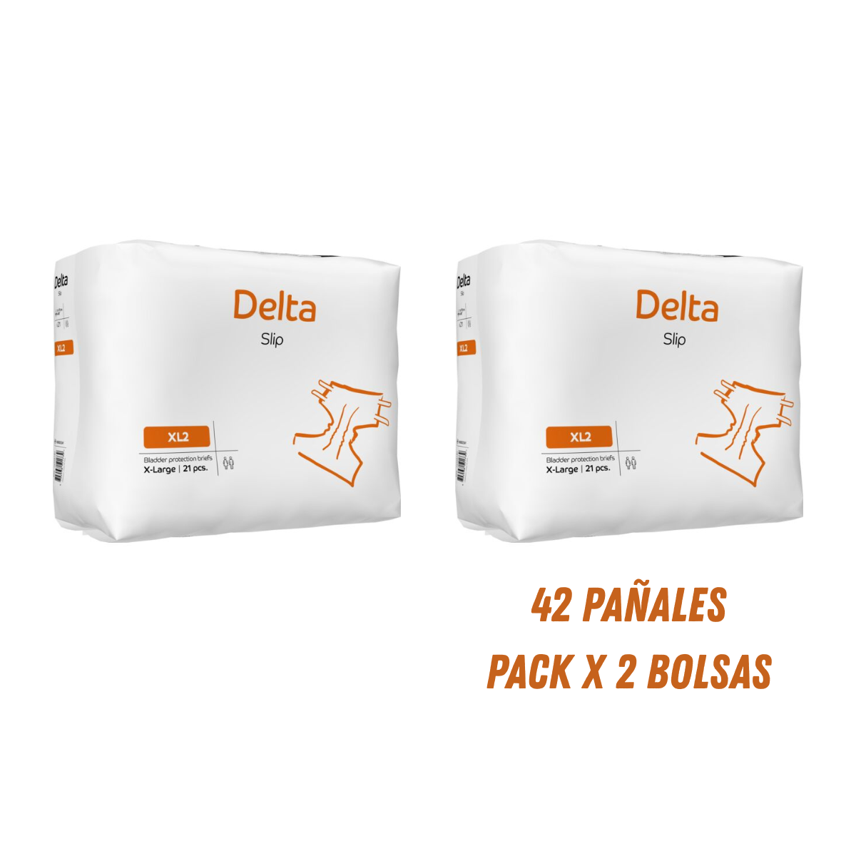 PACK X 2 PAÑALES ADULTOS ABENA DELTA SLIP XL2, 3200ML. 42 UNIDADES - 1