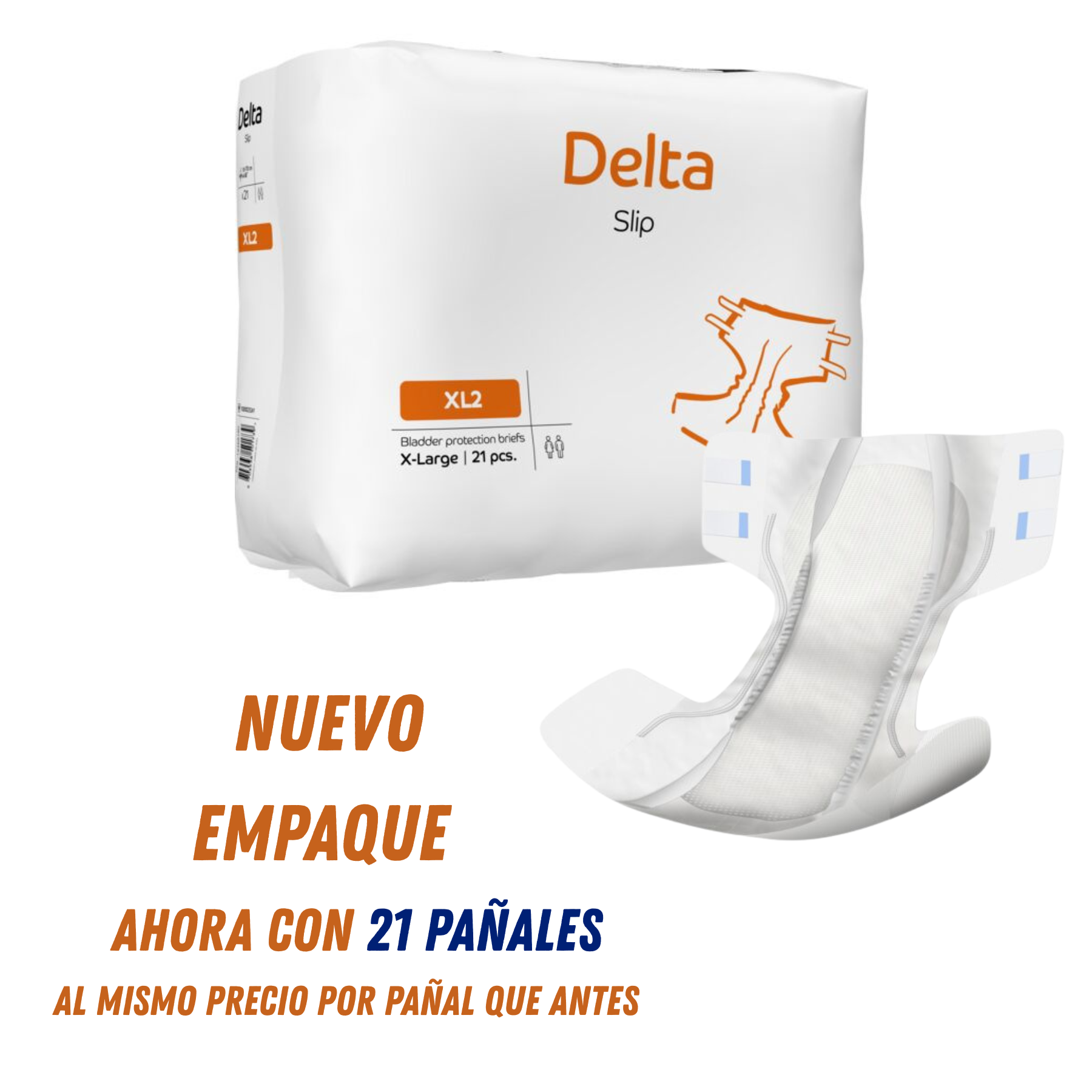 PACK X 2 PAÑALES ADULTOS ABENA DELTA SLIP XL2, 3200ML. 42 UNIDADES - 2
