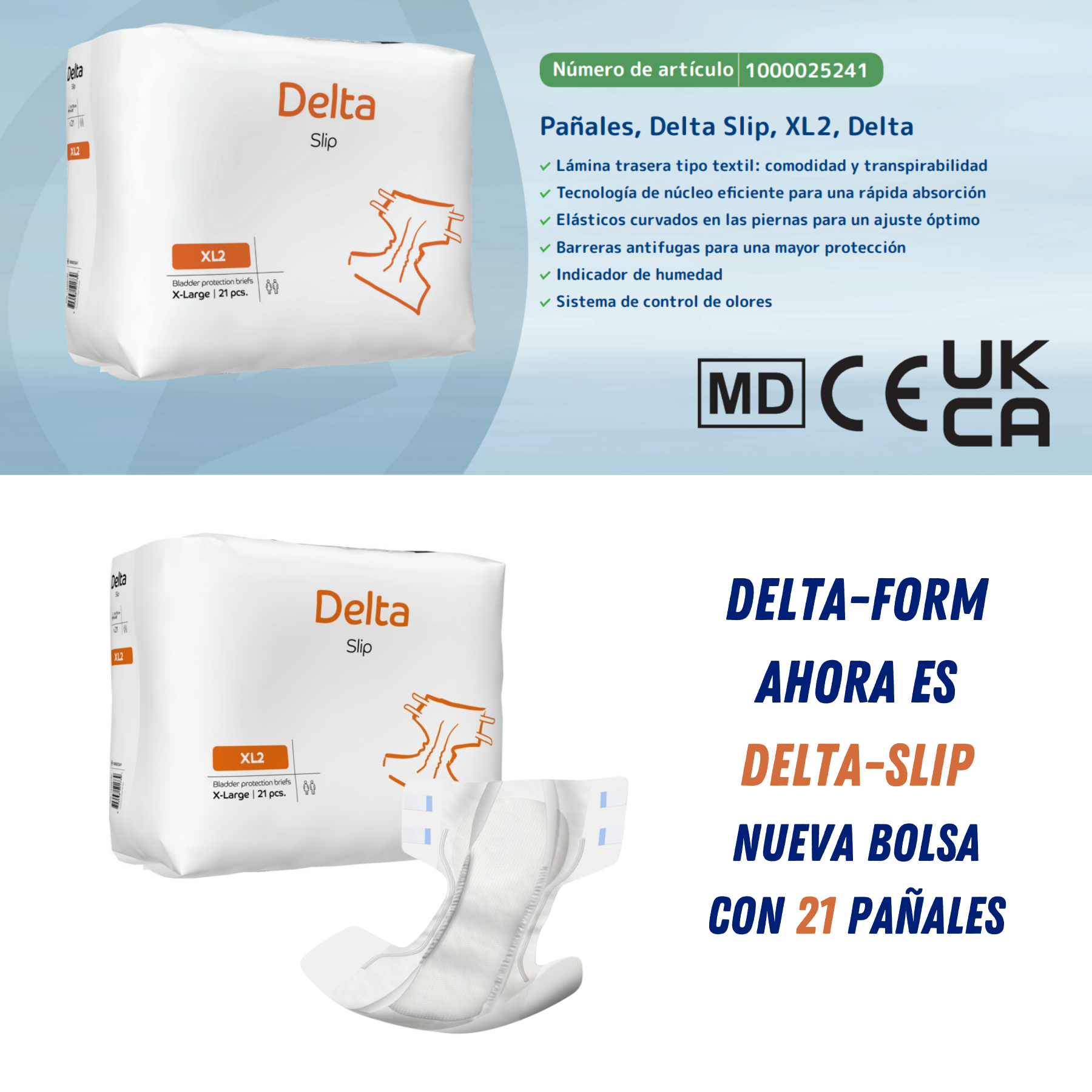PACK X 2 PAÑALES ADULTOS ABENA DELTA SLIP XL2, 3200ML. 42 UNIDADES - 4