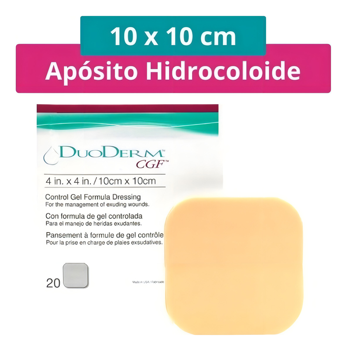APOSITO HIDROCOLOIDE DUODERM CGF CONVATEC 10X10CM- VENTA X UNIDAD - 3