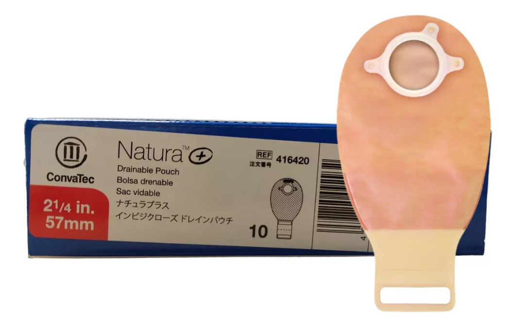 PACK X 10 BOLSAS OSTOMIA DRENABLE 57MM CONVATEC 416420 OPACA - 1