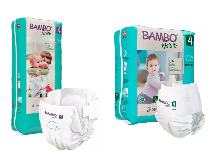 PACK X2 PAÑALES BAMBO NATURE ECO-FRIENDLY 4 L + PANTS 7-14KG - 1