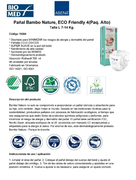 PACK X2 PAÑALES BAMBO NATURE ECO-FRIENDLY 4 L + PANTS 7-14KG - 8