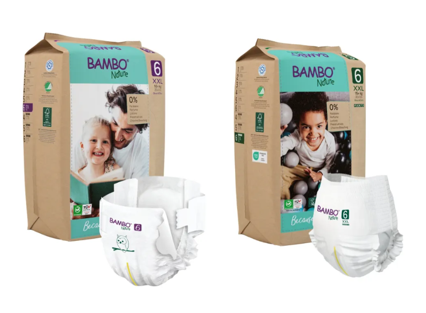 PACK X2 BOLSAS PAÑALES ECOLOGICOS BAMBO NATURE 6 - XXL PANTS - 1